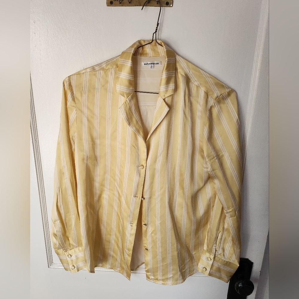 Reformation Hallie 100% Silk Blouse - Picture 2 of 5